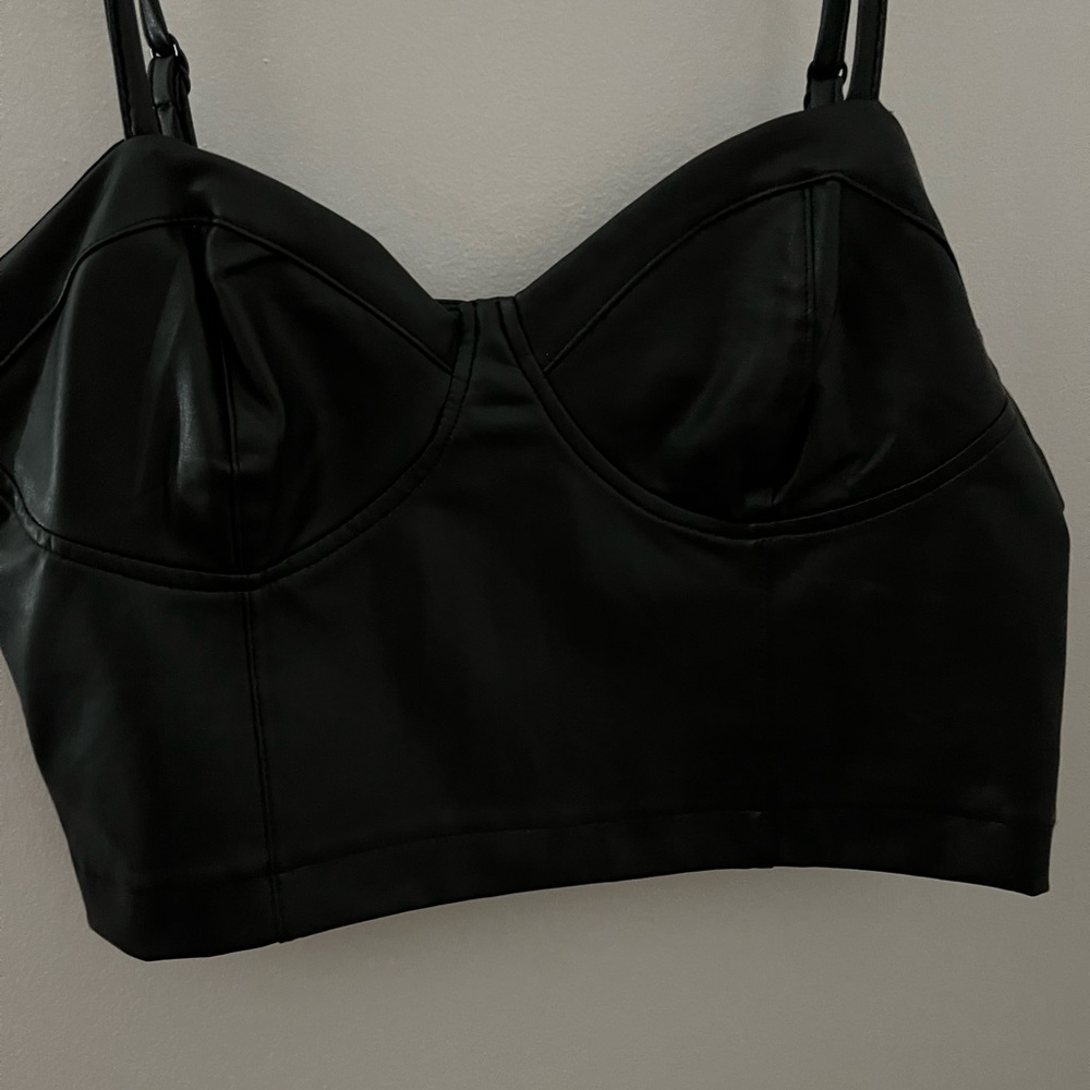Leather crop top